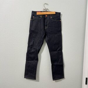 Freenote Cloth Men's Dark Denim Straight Jeans Size 30x29.5 Button Fly